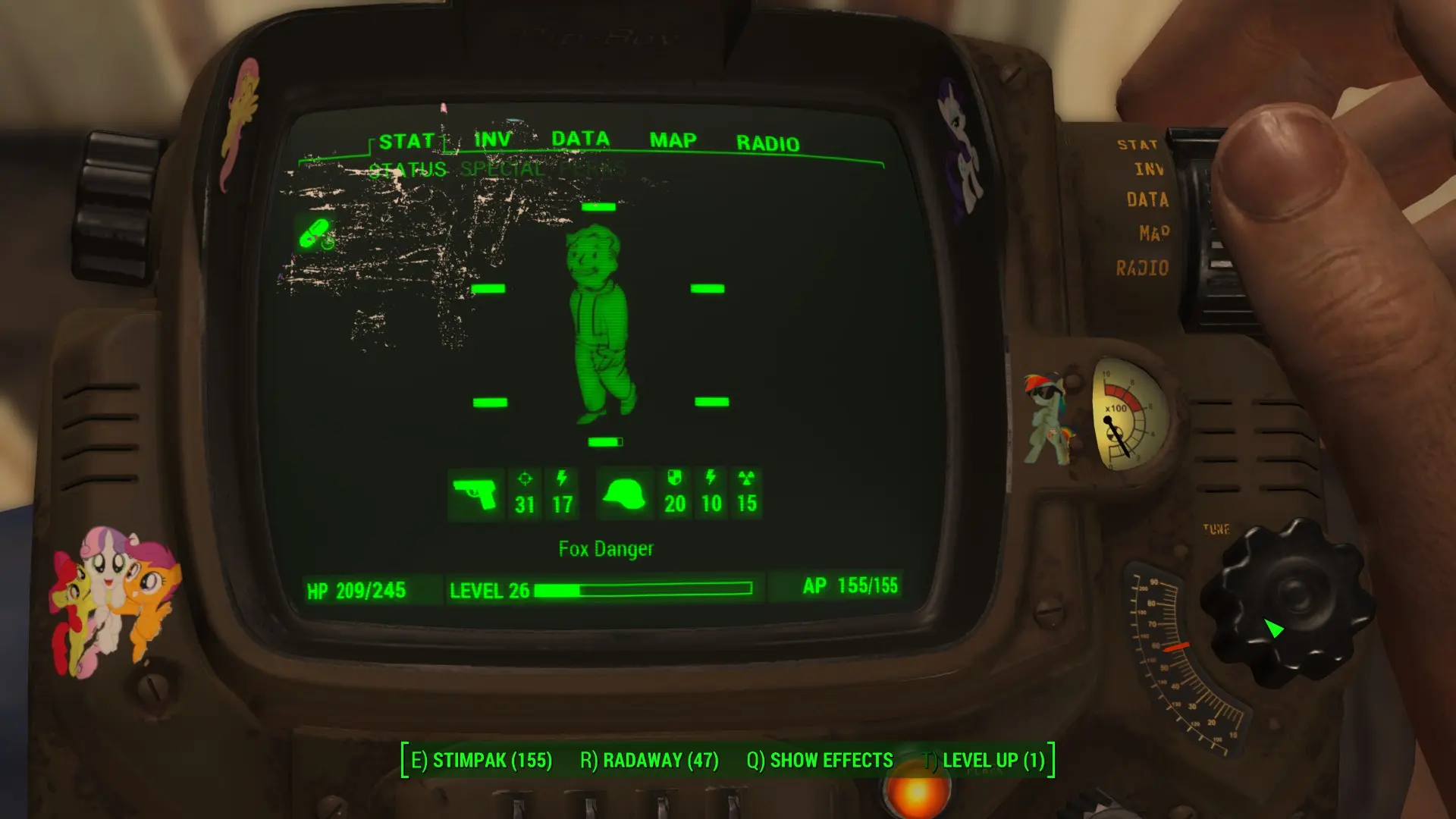 Pip-boy with Pony stickers. at Fallout 4 Nexus - Mods and community