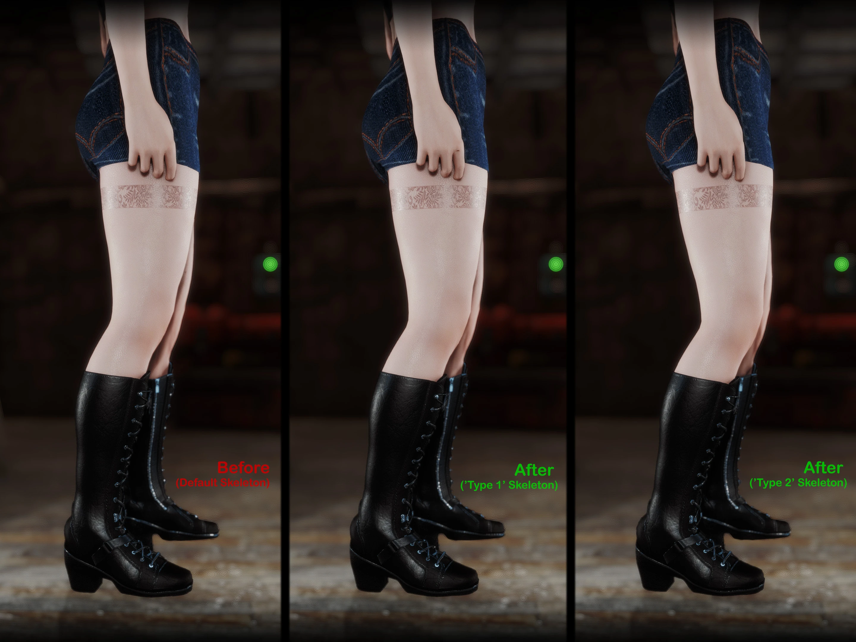 Fallout 4 коррекция скелета для cbbe фикс сломанных коленей фото 3