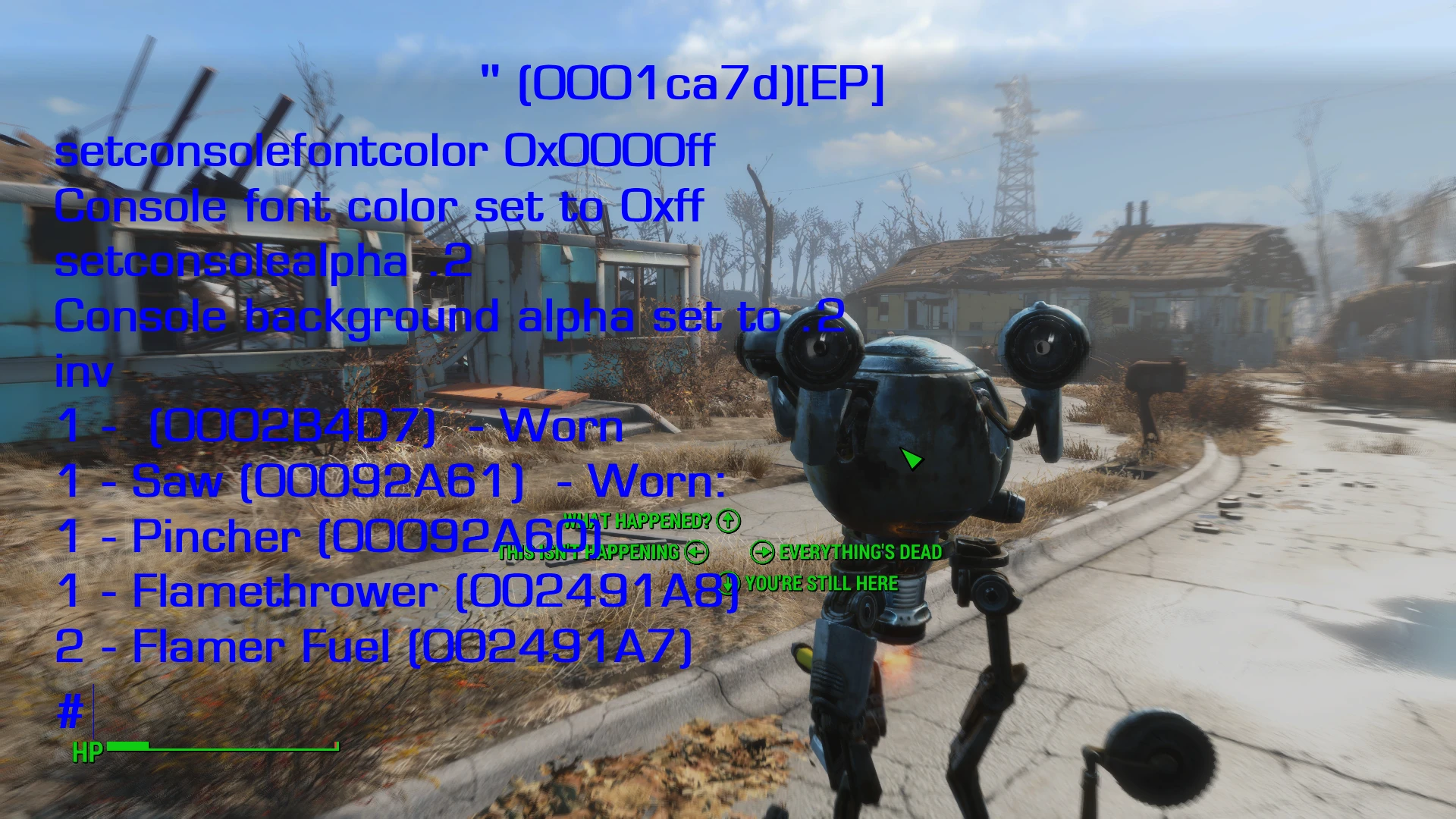 freefall legs in fallout 4 console commands