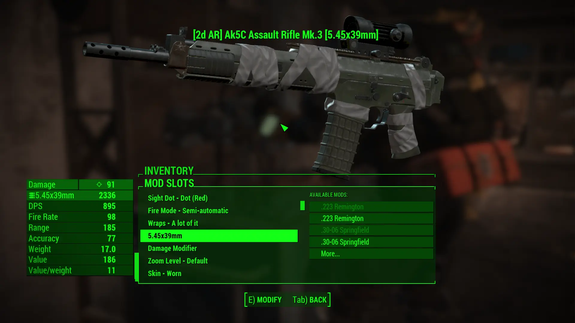 Eff's Weaponsmith Extended Integration Patch - Ak5c at Fallout 4 Nexus ...