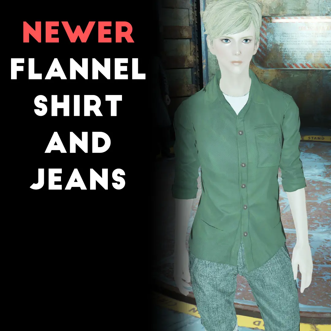 Newer Looking Flannel Shirt and Jeans at Fallout 4 Nexus Mods and