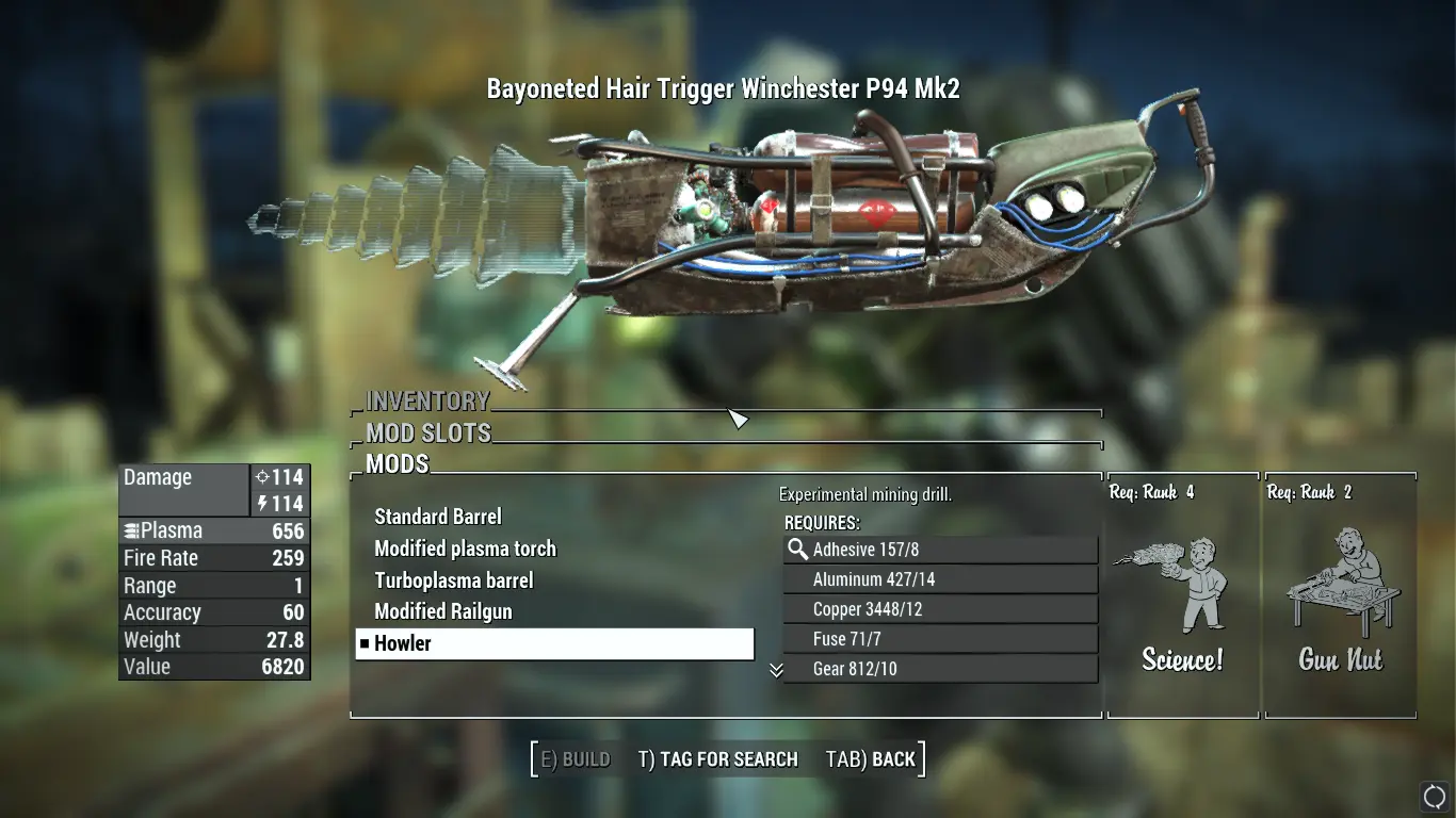 Winchester P94 Plasma Caster Tweaks At Fallout 4 Nexus Mods And Community