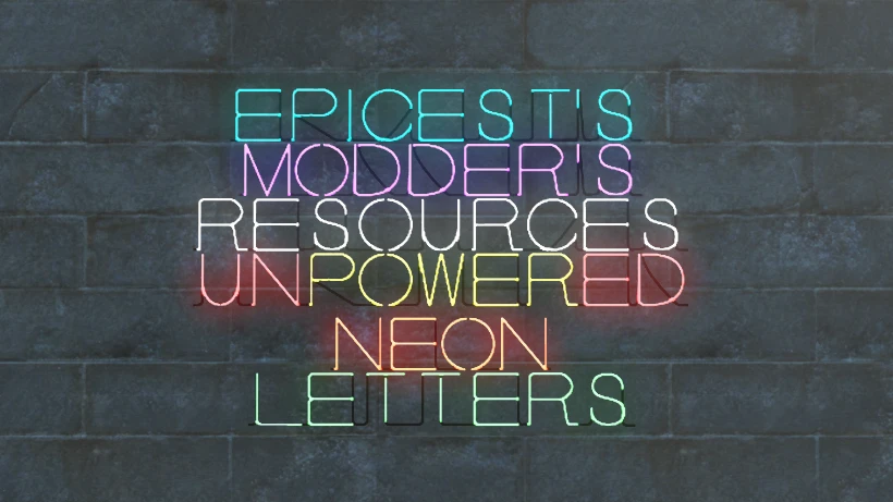 Unpowered Neon Letters Preview Image