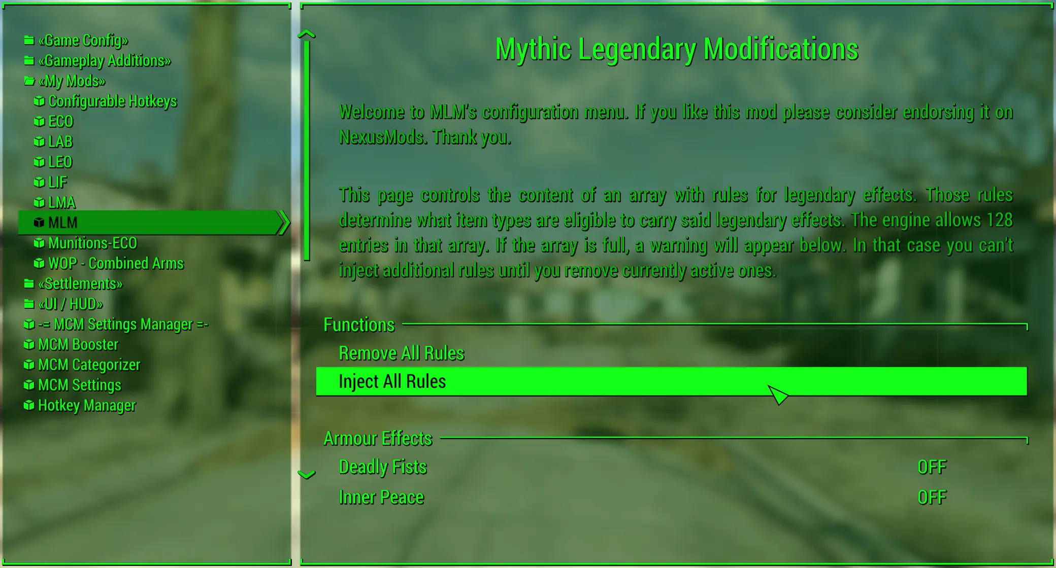 Expansion Description: Mythic Legendary Modifications at Fallout 4 Nexus -  Mods and community