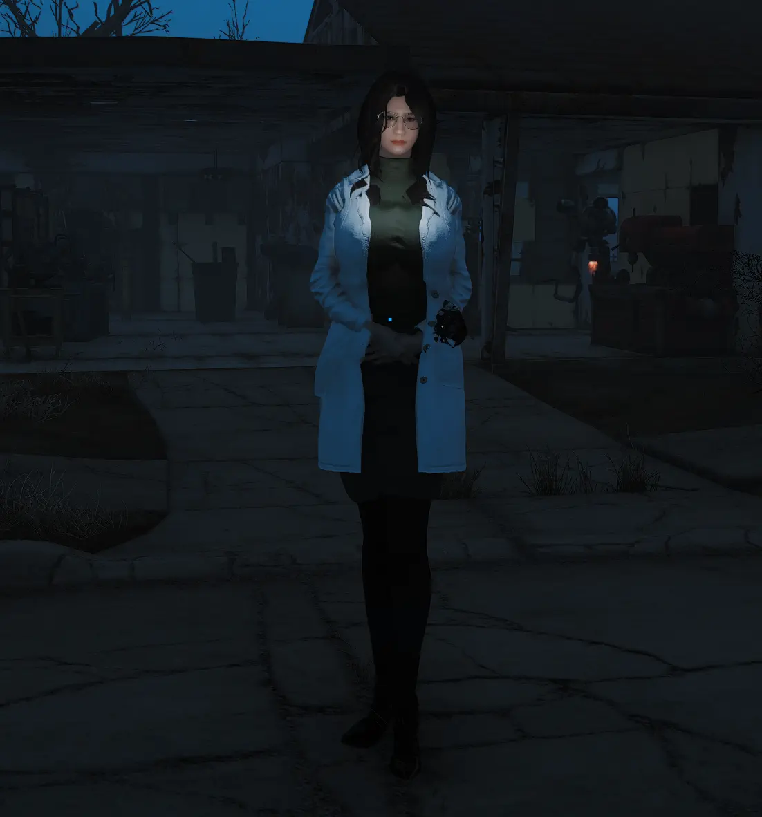 Implicit and introverted idle-standing like a real lady at Fallout