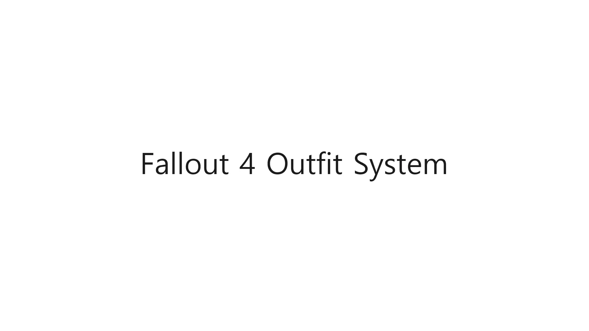 Fallout 4 Outfit System At Fallout 4 Nexus Mods And Community