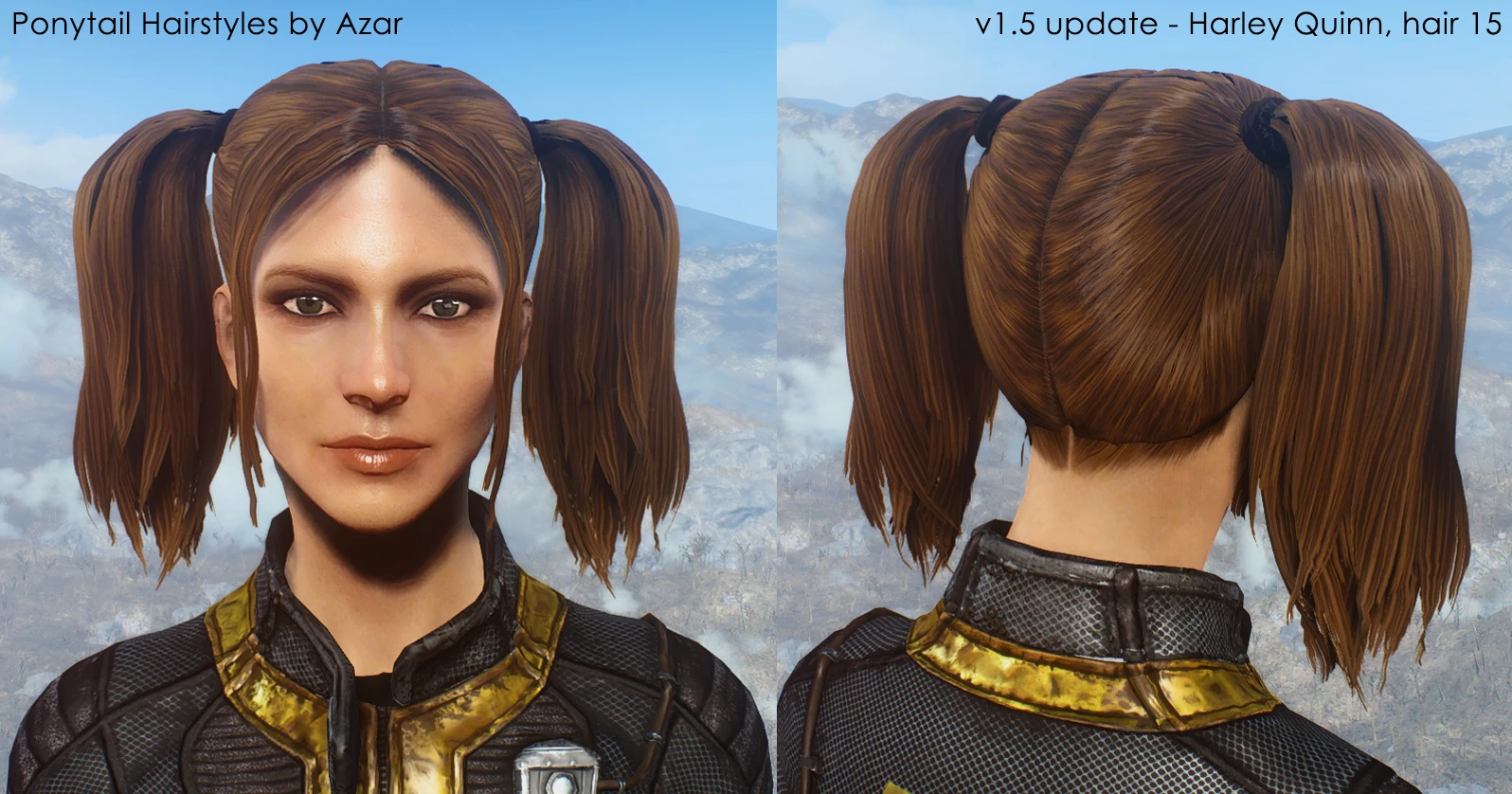 Fallout 4 ponytail hairstyles by azar v2 5a фото 1