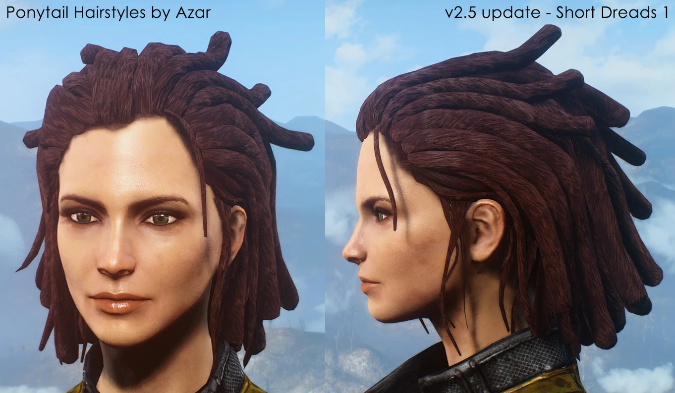 Fallout 4 ponytail hairstyles by azar v2 5a фото 11