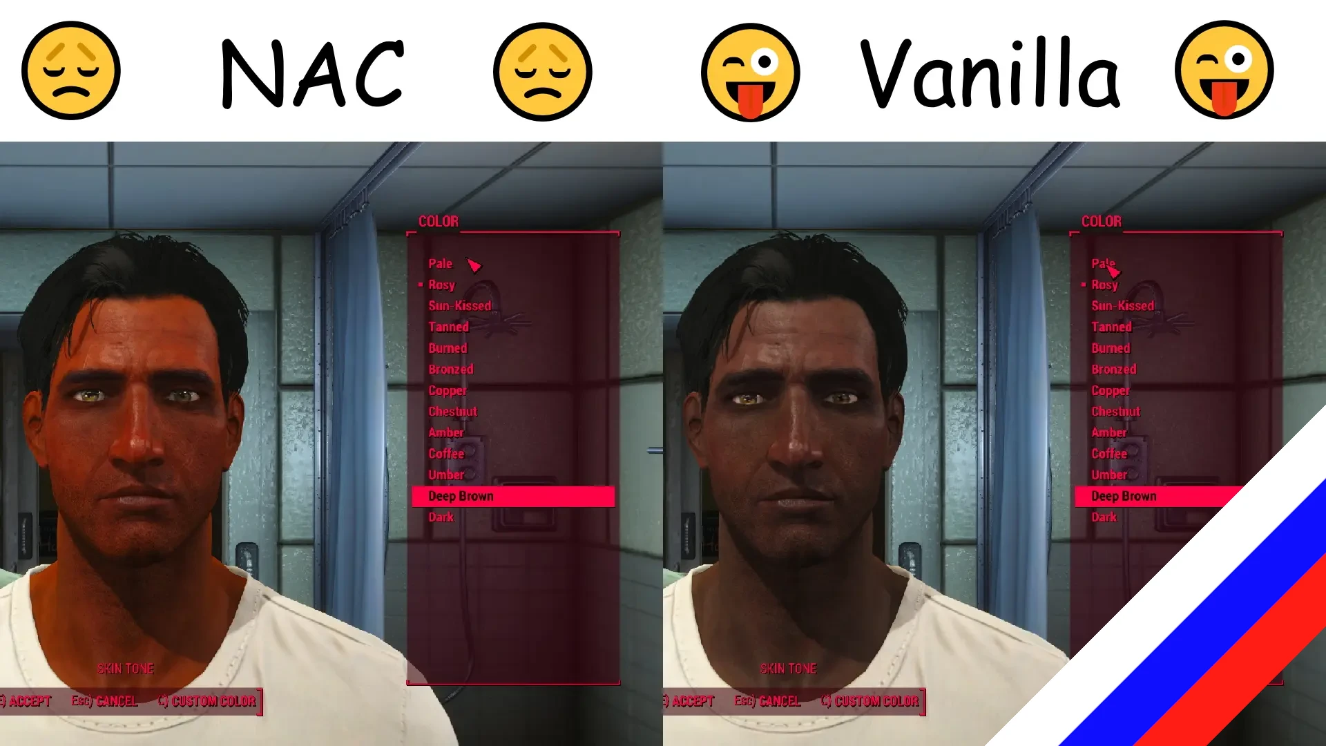 NAC Skin Tone Fix Rus at Fallout 4 Nexus - Mods and community