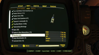 Pipboy2 Inventory3 Aid4 Drink 1 1