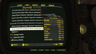 Pipboy2 Inventory1 Weapons1 Screen