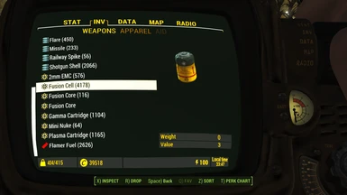 Pipboy2 Inventory1 Weapons2 Ammo Screen