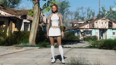 White Halter top and Skirt