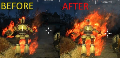 Before and after Better Burning Damage
