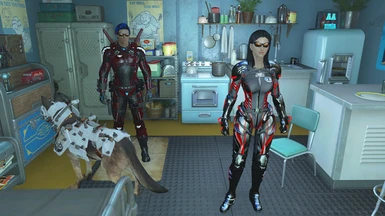 Nate, Heather and Dogmeat at Sabrina's Vault 81 home. Source: YouTube @ Xoren Games