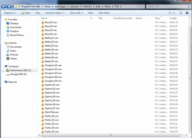 Music folder with the FO3 files