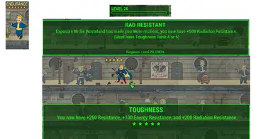 Rad Resistant now open after getting level 4 Toughness