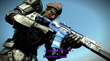VATS gives me a close up with the NV4 with N7 under black combat armor and stealth glasses.
