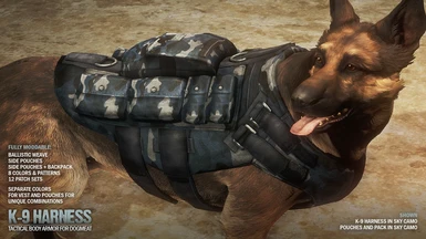 K-9 Harness -- Tactical Body Armor and Backpack for Dogmeat