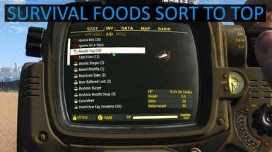 Survival foods sort to top