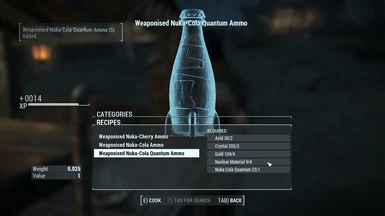 Changed requirements for casing for each nuka ammo type