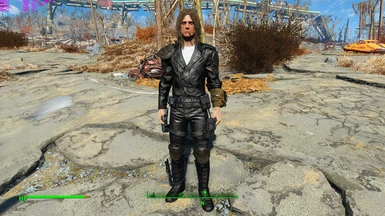 Blackened the Road Leather pants and boots and matched the Greaser Jacket to them using the MLA armor mod for the armor pieces