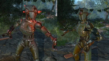 Assaultron before and after