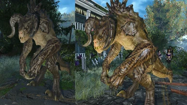 Deathclaw before and after