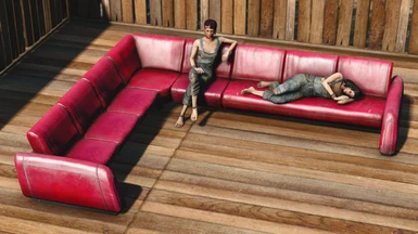Modular Red Lounge Couch