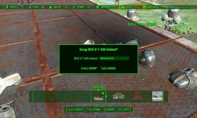 20 You can scrap Power Armor parts in settlement area