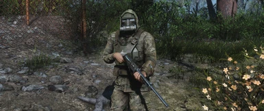 Multicam Military Fatigues and Assault Gasmask