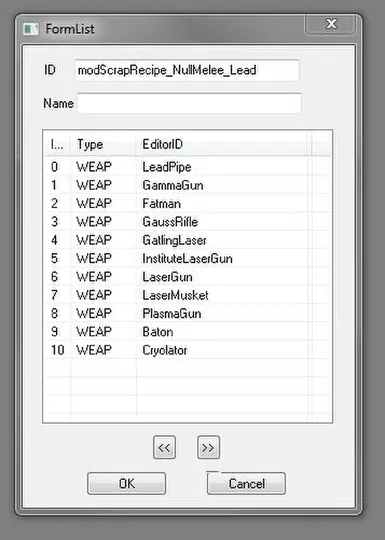 mod lead scrap list