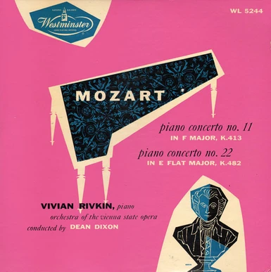 Mozart Piano Concertos 11 22 - Vivian Rifkin Piano - Westminster Records WL 5244 - 1954