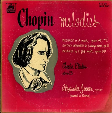 Chopin Melodies - Alexander Jenner Piano - Plymouth Records P12 20 - 1953