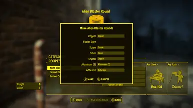 Alien Blaster Round Crafting