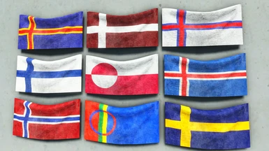 Wall Flags in Worn Condition