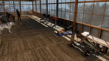 Workout area on recreation floor