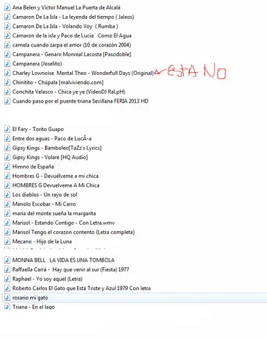 Algunas de las canciones