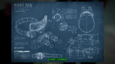 Example in pip-boy menu the West-Tek blueprint