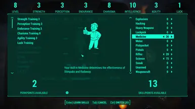 Be Exceptional Skills and Perk Overhaul at Fallout 4 Nexus Mods