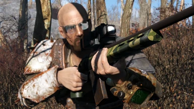 Hunting rifle woodland camo