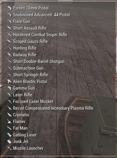 Conflict free weapon tagging with vanilla naming conventions.