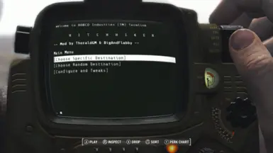 Hitchhiker holotape menu.