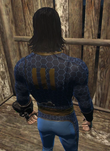 Navy   Vault Tec blue with pattern  Male  BACK