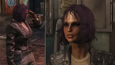 Dyed Hair Purple with Dark Eyebrows