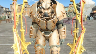 Helm, Left arm and leg are tan
