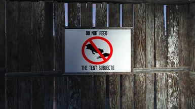 Do Not Feed the Test Subjects Sign