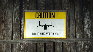 Vertibird Caution Sign