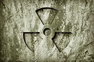9731847 A nuclear sign on grunge metal door  Stock Photo fallout nuclear