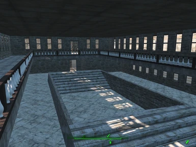 Empty main building ground floor with pool foundation